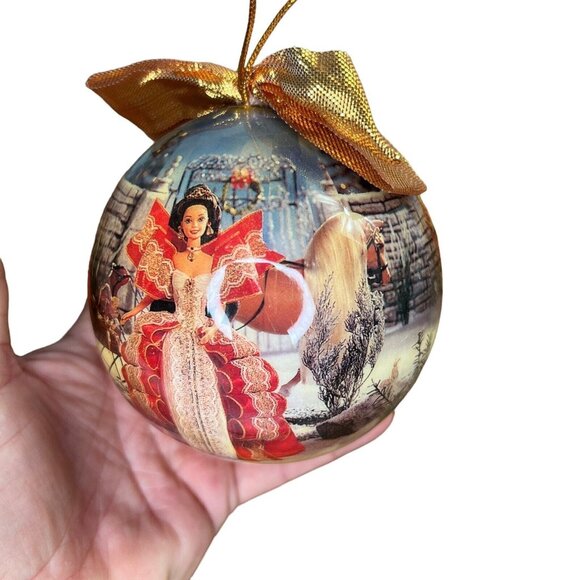 1997 Matrix Holiday Barbie Red Gown 4” Ornament Decoupage Doll Mattel Christmas - Picture 6 of 8